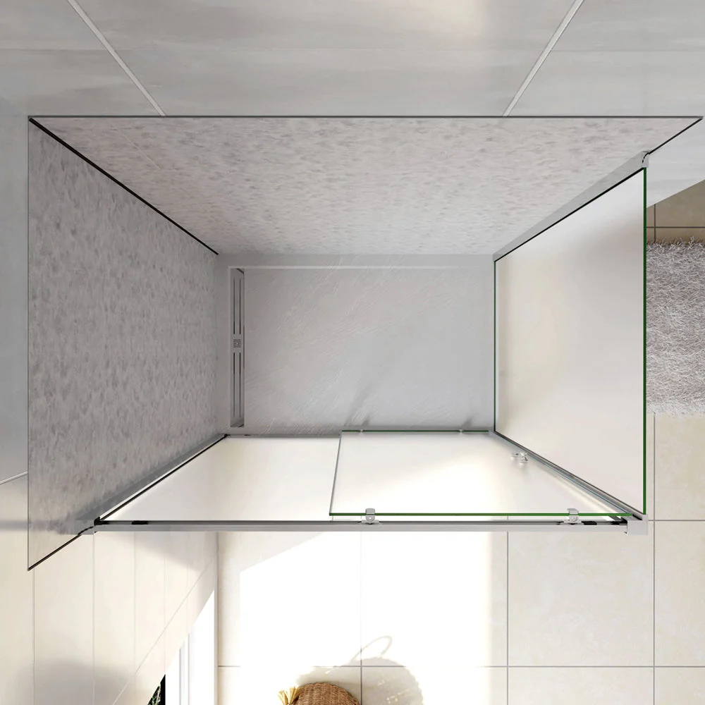120cm Box Doccia Angolare Porta Scorrevole con Parete Fissa Vetro Temperato 5mm Satinato Opaco H.185cm - Image 11