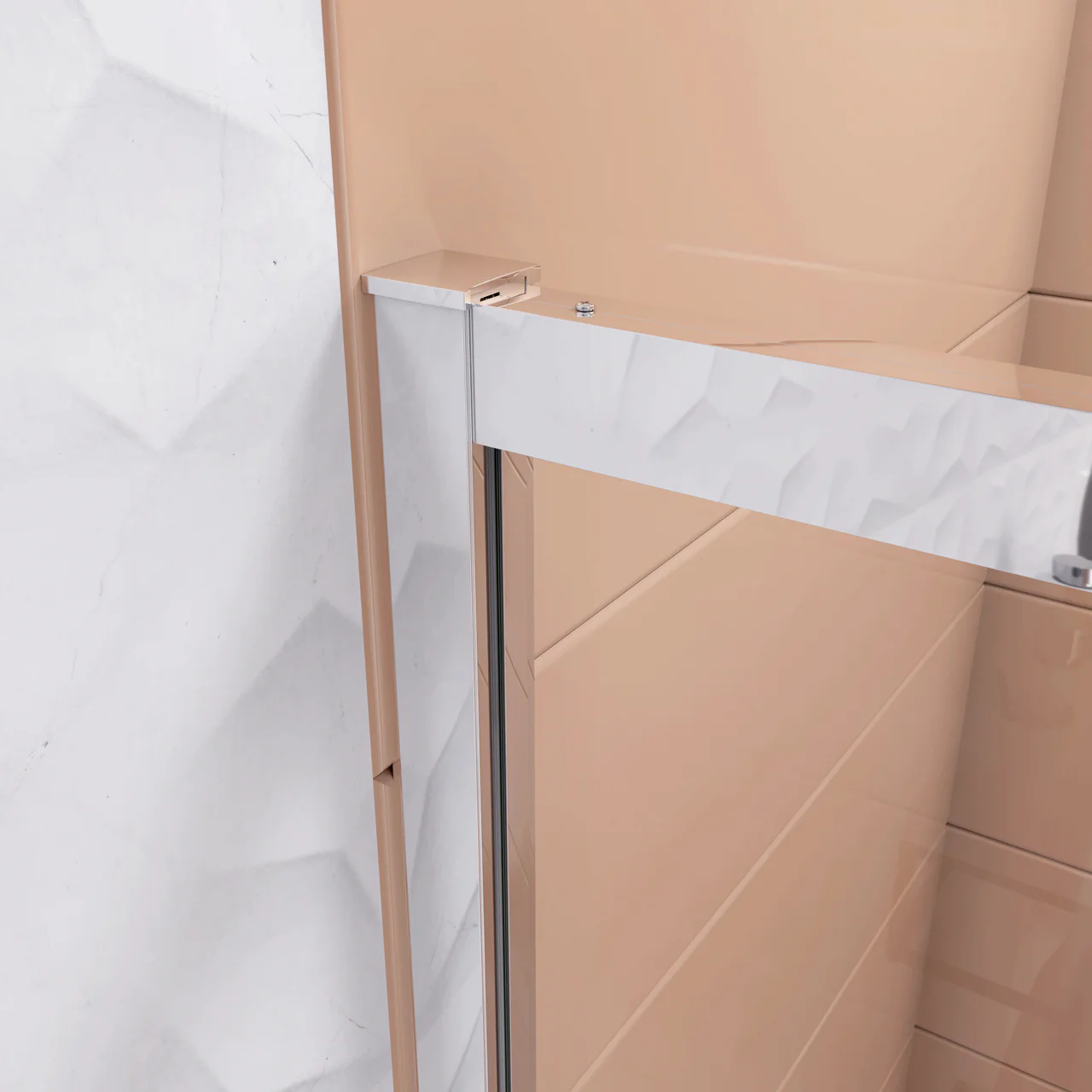 120x190cm Box Doccia per Nicchia Porta Scorrevole in Vetro Temperato 6mm Anticalcare Fascia Satinata Centrale Profilo Cromo Lucido - Image 8