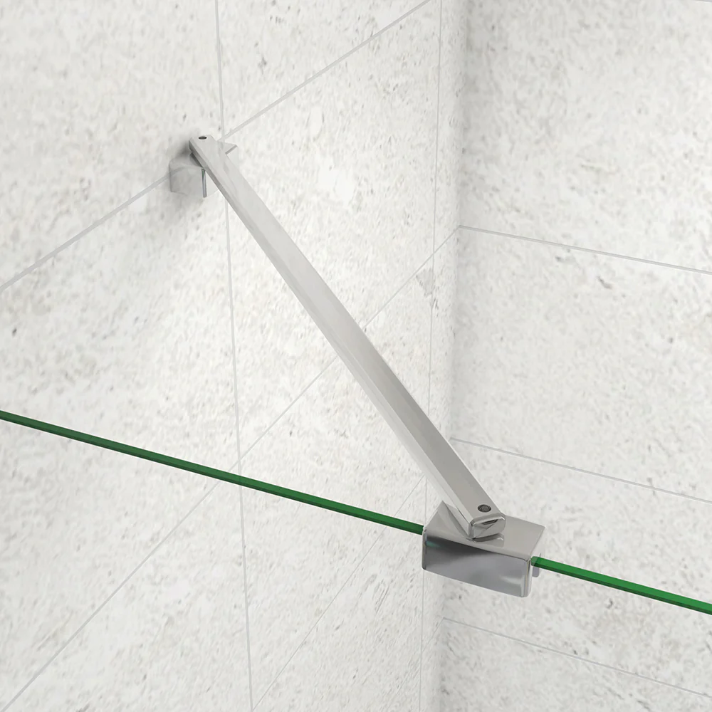 140cm Sopravasca WALK IN Parete Fissa Doccia Per Vasca Pannello Singolo Vetro Temperato 6mm Trasparente Anticalcare Cromato Lucido - Image 3