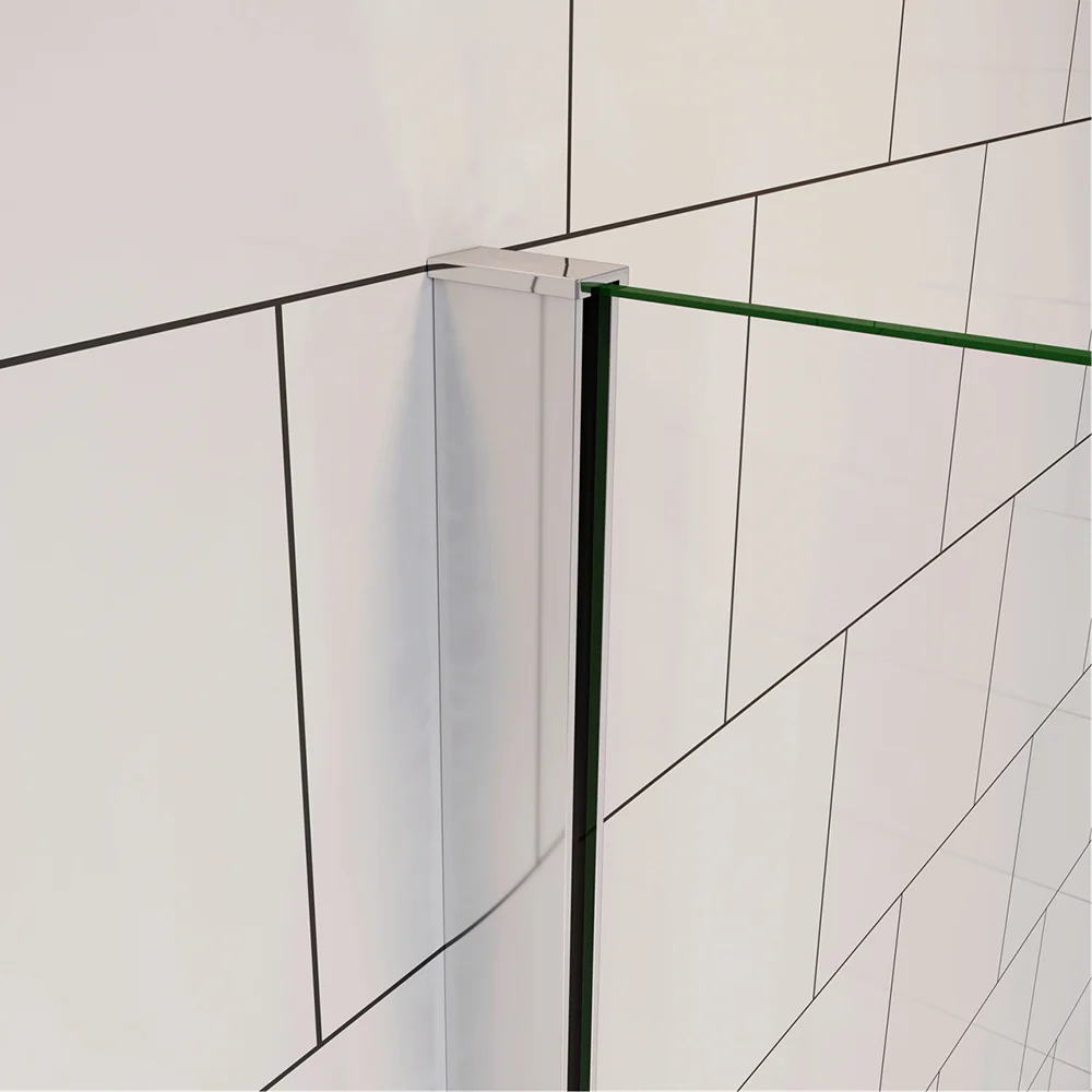 140cm Sopravasca WALK IN Parete Fissa Doccia Per Vasca Pannello Singolo Vetro Temperato 6mm Trasparente Anticalcare Cromato Lucido - Image 8