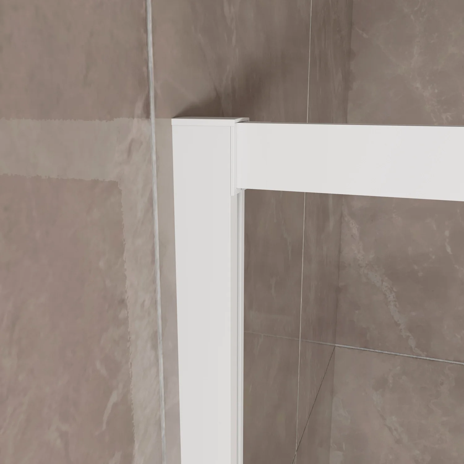 185 cm Box Doccia Angolare 70-80-90-100x70-80-90-100 cm Porte Scorrevoli Vetro Temperato 5 mm Anticalcare Fascie in Serigrafato Telaio Bianco Opaco - Image 6