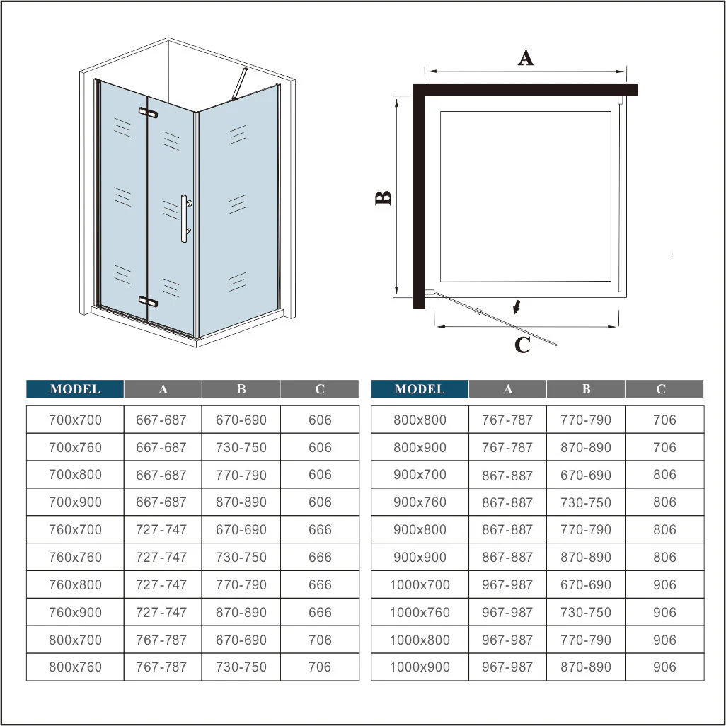 185 cm Box Doccia Angolare  Porta Battente Pieghevole  Parete Fissa Vetro Temperato 6 mm Anticalcare Barra Stabilizzatrice da 45 cm Dorato Spazzolato - Image 9