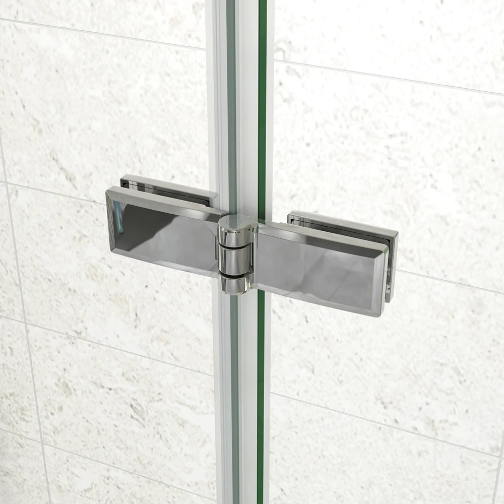185cm Box Doccia Angolare Porta Battente Pieghevole Parete Fissa Vetro da 6mm Temperato Anticalcare Barra Stabilizzatrice 45cm Cromo Lucido - Image 10