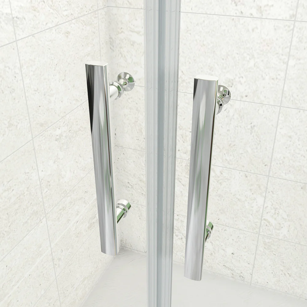 185cm Box Doccia Angolare Porta Battente Saloon Parete Fissa Vetro da 6mm Temperato Anticalcare Barra Stabilizzatrice 45cm Cromo Lucido - Image 7
