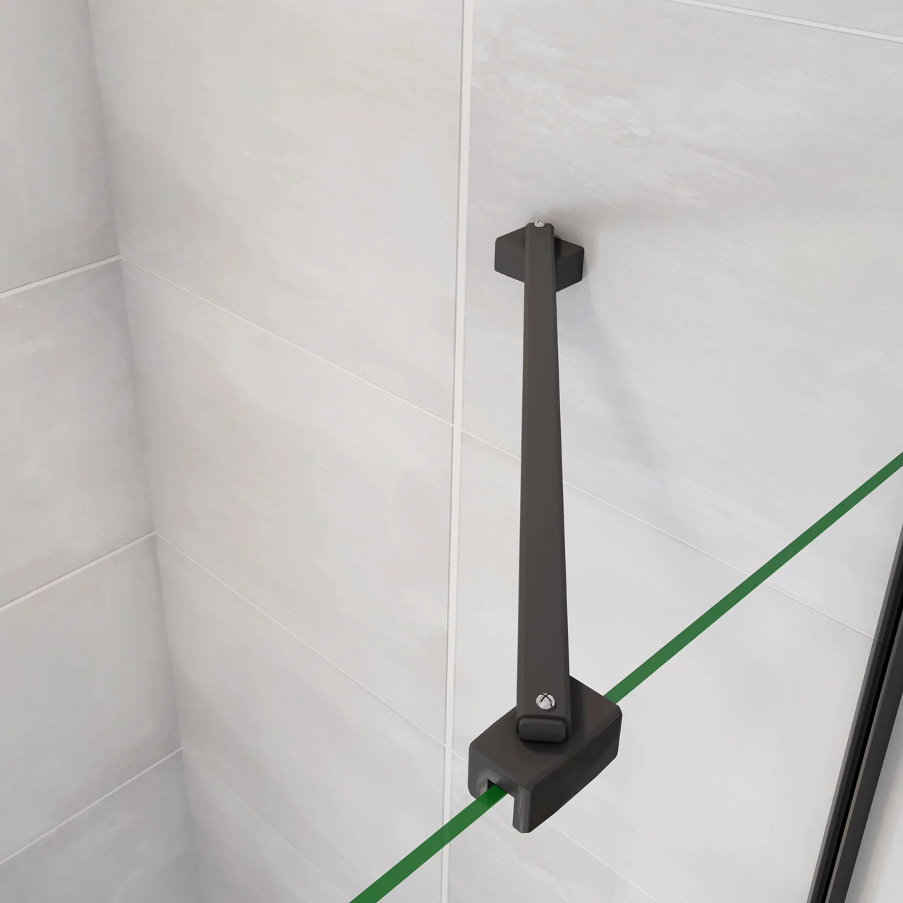 190cm Box Doccia Angolare Porta Battente Pieghevole con Parete Fissa in Vetro Temperato 5mm Anticalcare Barra Stabilizzatrice da 45cm Nera Opaca - Image 14