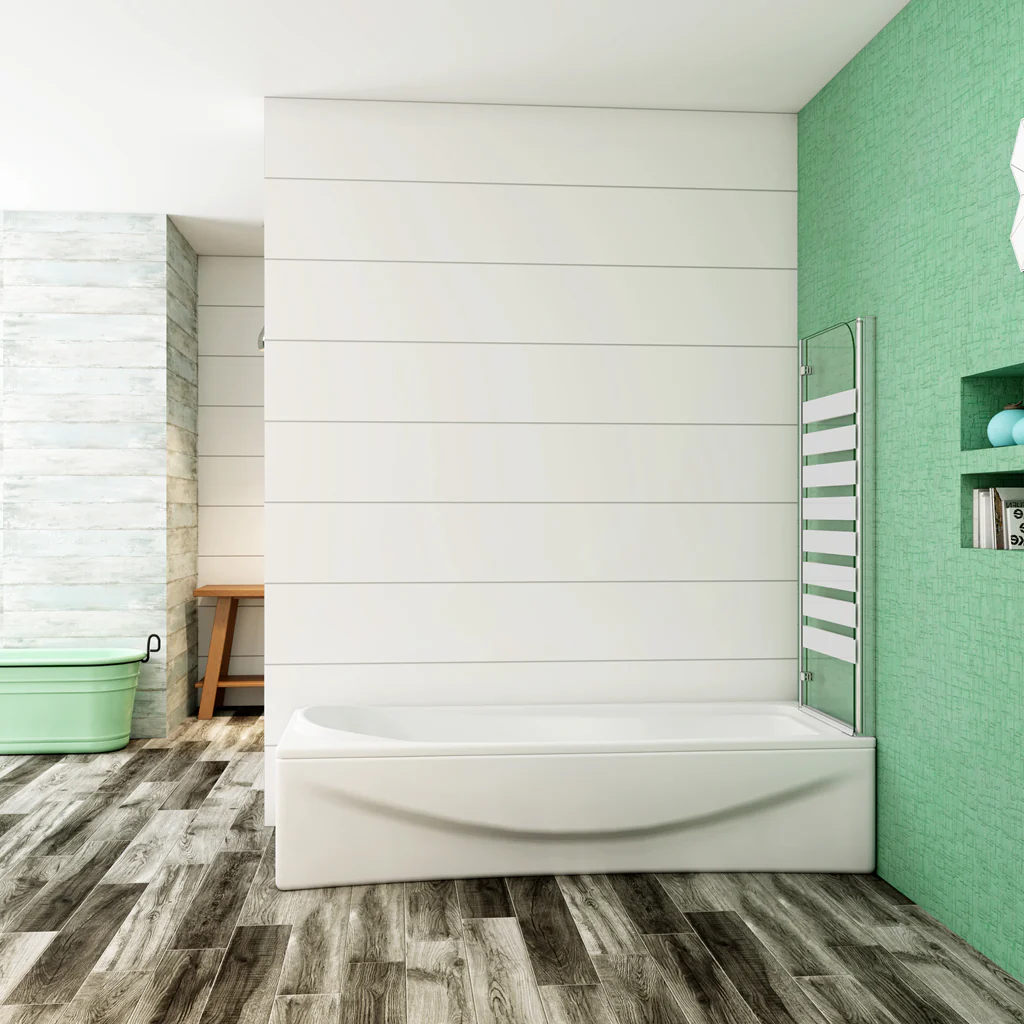 Aica 140 cm Sopravasca da Bagno Due Ante Mobili verso Sinistro/Destro Vetro 6mm Temperato Anticalcare Fascie Centrali in Serigrafato Bianco Opaco - Image 13