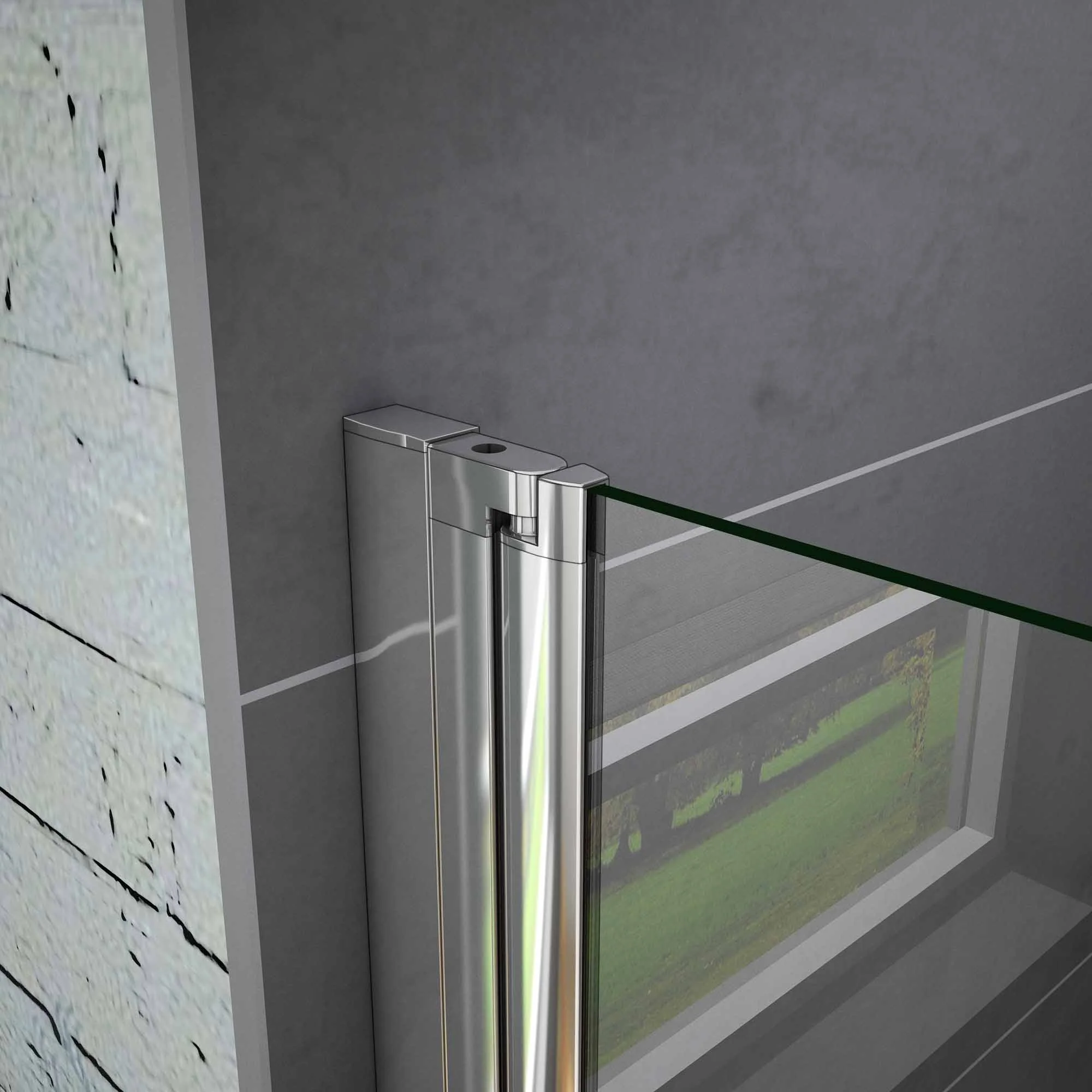 Aica 185 cm Box Doccia Angolare Doppie Porte Battenti Vetro Temperato 6 mm Anticalcare Trasparente - Image 5