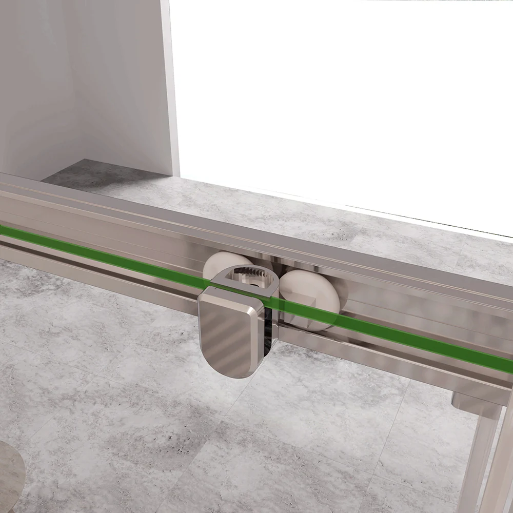 Aica 185 cm Box Doccia Angolare Porta Scorrevole con Parete Fissa Vetro Temperato 5 mm Trasparente Telaio Cromato Lucido - Image 6