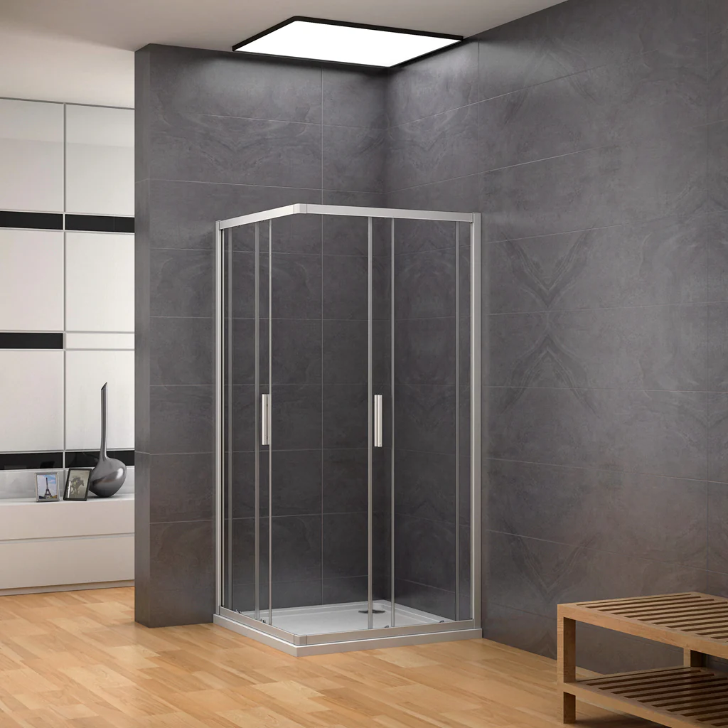 Aica 185 cm Box Doccia Angolare Porte Scorrevoli Vetro Temperato 5 mm Trasparente Telaio in alluminio di Elettroforesi Opaco - Image 3