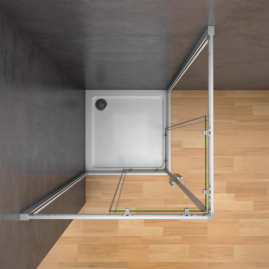 Aica 185 cm Box Doccia Angolare Porte Scorrevoli Vetro Temperato 5 mm Trasparente Telaio in alluminio di Elettroforesi Opaco - Image 7