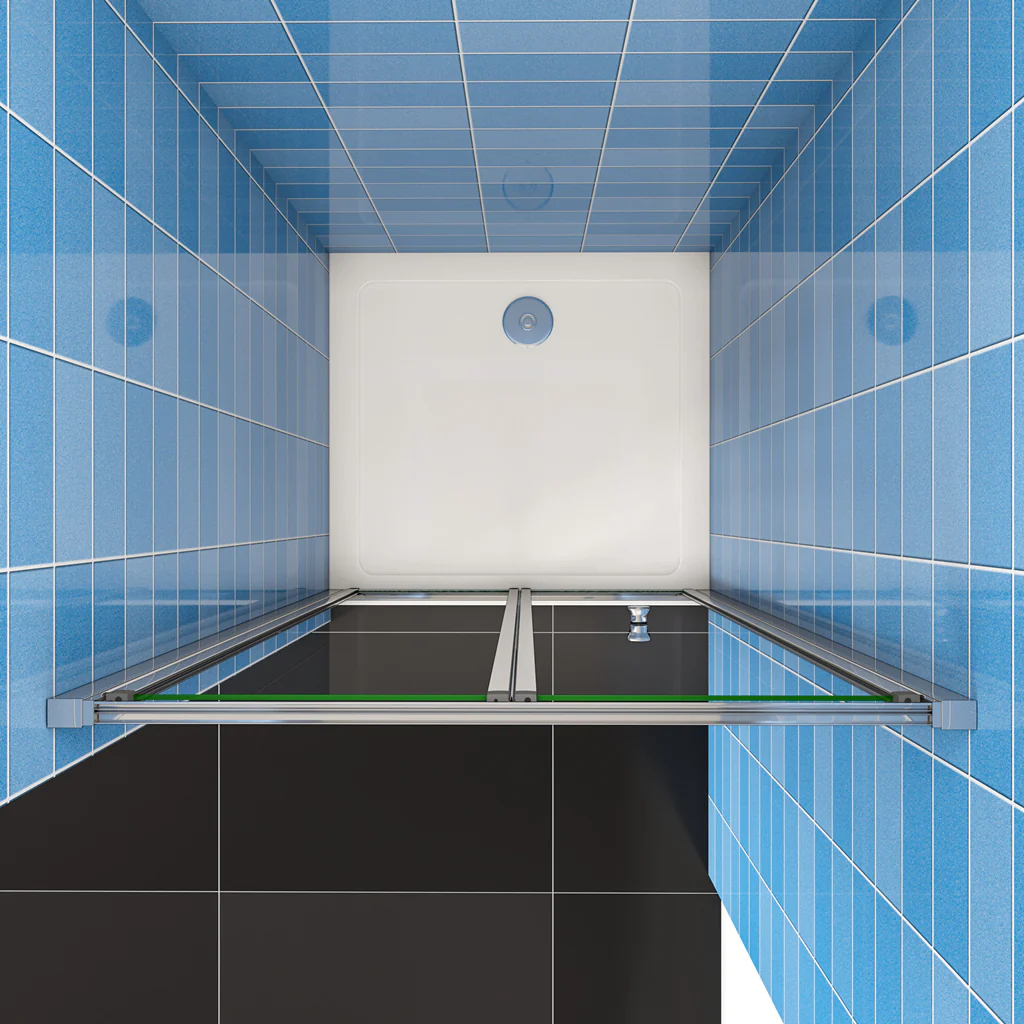 Aica 185 cm Box Doccia per Nicchia Porta a Soffietto Vetro Temperato 5 mm Trasparente Profili Cromati Lucidi - Image 5