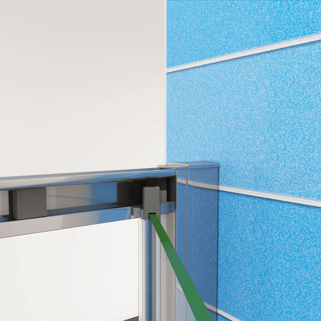 Aica 185 cm Box Doccia per Nicchia Porta a Soffietto Vetro Temperato 5 mm Trasparente Profili Cromati Lucidi - Image 8