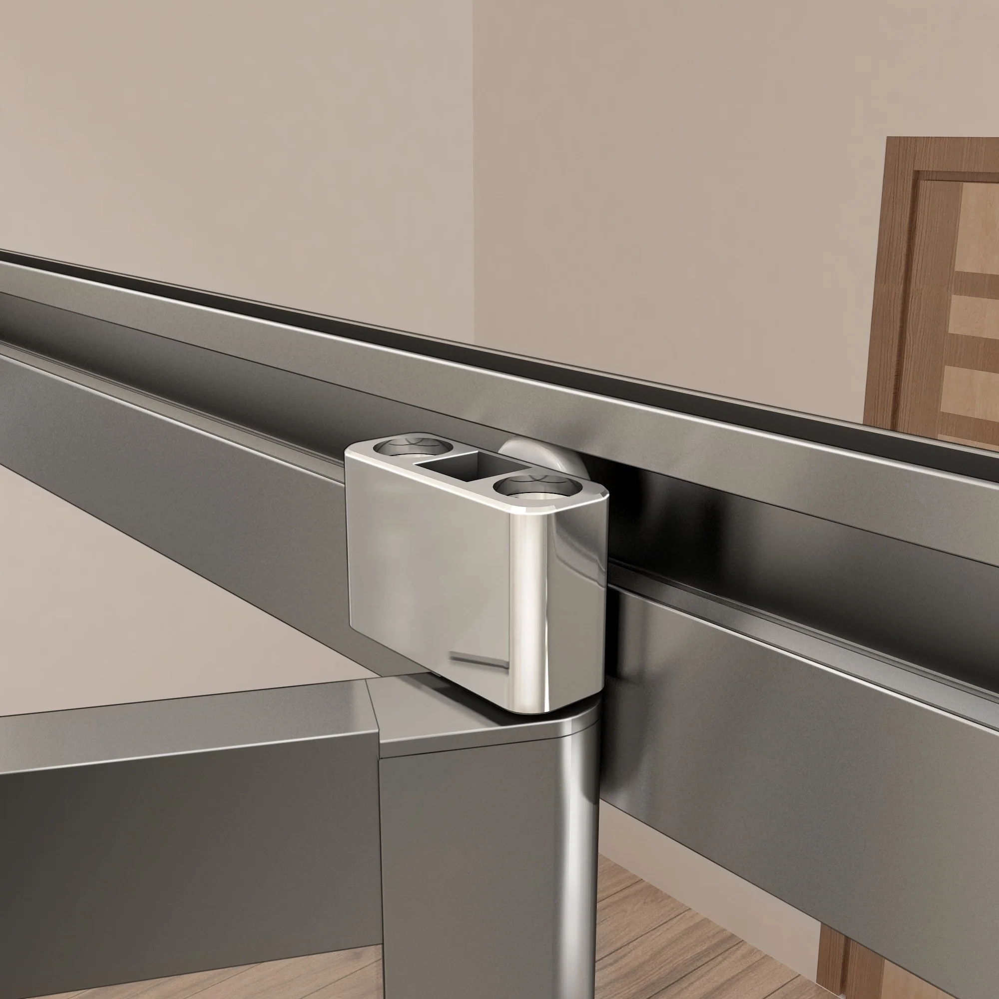 Aica 185 cm Box Doccia Rettangolare a 3 Lati Porta a Soffietto Due Pareti Fisse Vetro Temperato Trasparente varie dimensioni - Image 4