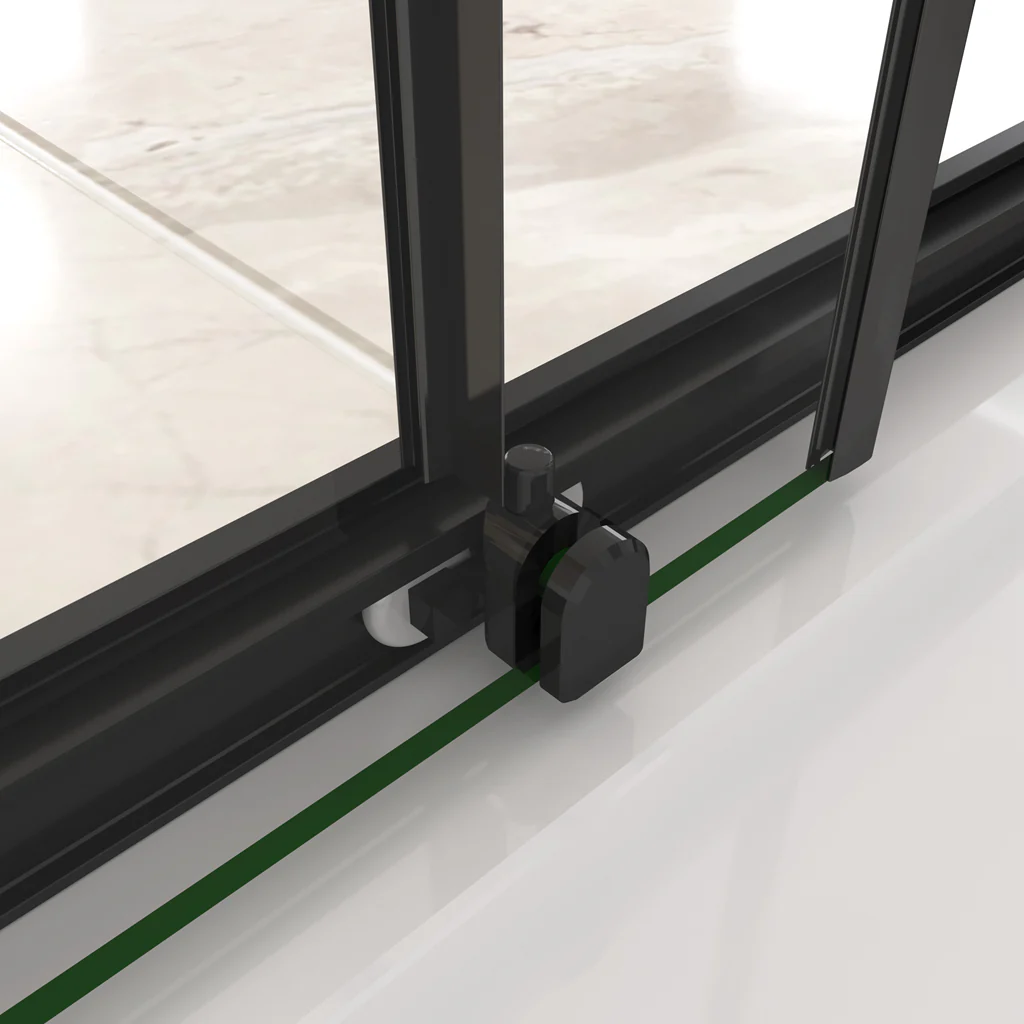 Aica 190 cm Box Doccia Angolare Due Porte Scorrevoli Vetro Temperato 6 mm Trasparente Anticalcare Telaio Nero Opcao - Image 10