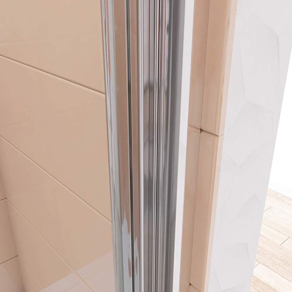 Aica 195 cm Box Doccia per Nicchia Porta Scorrevole ad Ante Sovrapposte Vetro Temperato 6 mm Trasparente Anticalcare Profili Cromati Lucidi - Image 11
