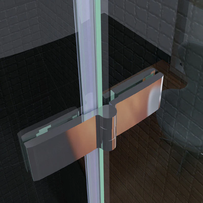 Aica 195 cm Box Doccia Semicircolare Doppia Porta con Cerniere Vetro 6 mm Temperato Trasparente Anticalcare con Barra Stabilizzatrice - Image 5