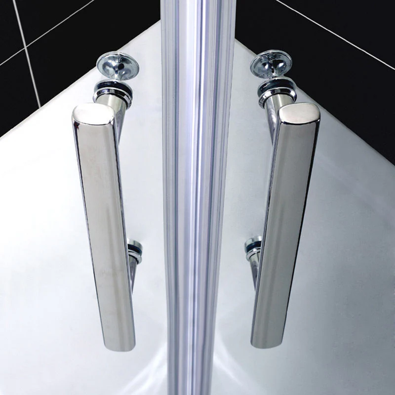 Aica 195 cm Box Doccia Semicircolare Doppia Porta con Cerniere Vetro 6 mm Temperato Trasparente Anticalcare con Barra Stabilizzatrice - Image 7