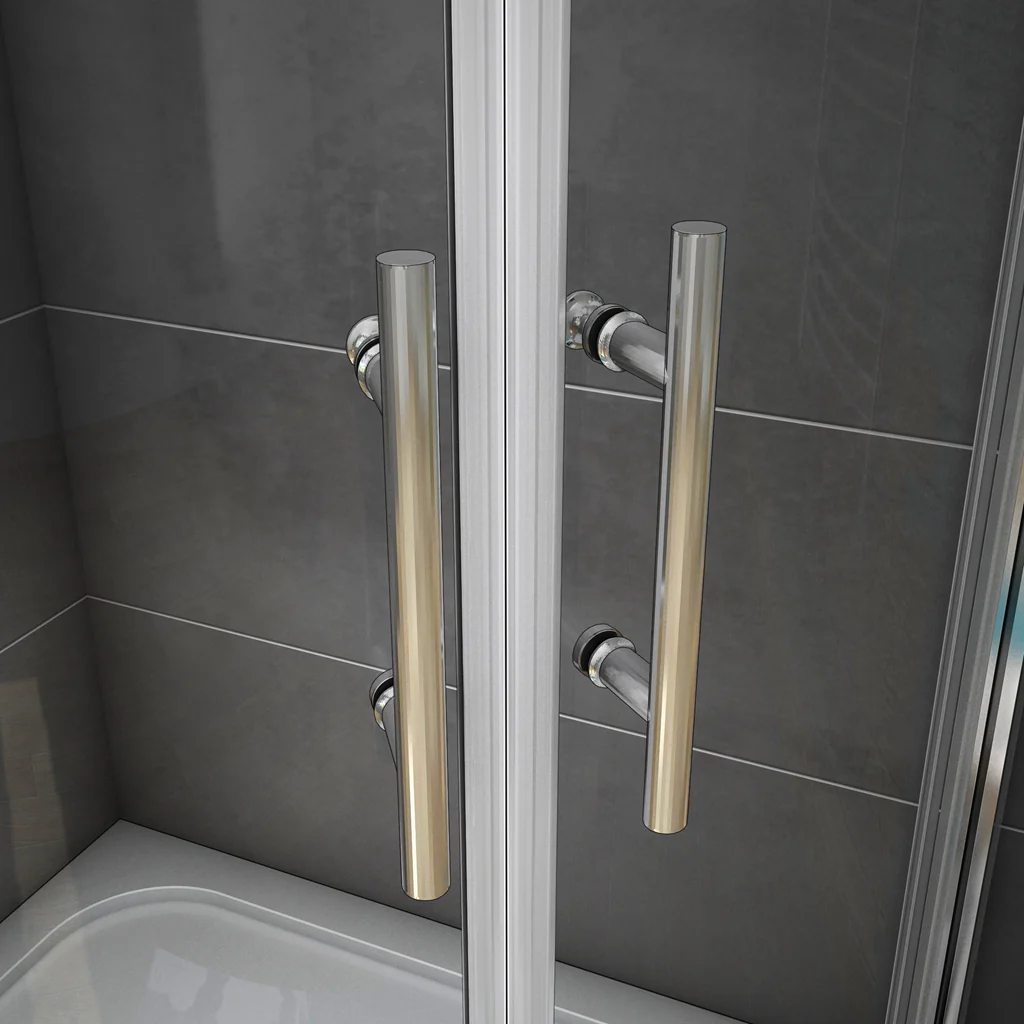 AICA 195 cm Box Doccia Semicircolare Porte Scorrevoli Vetro Temperato 6 mm Trasparente Anticalcare Telaio Cromato Lucido - Image 5