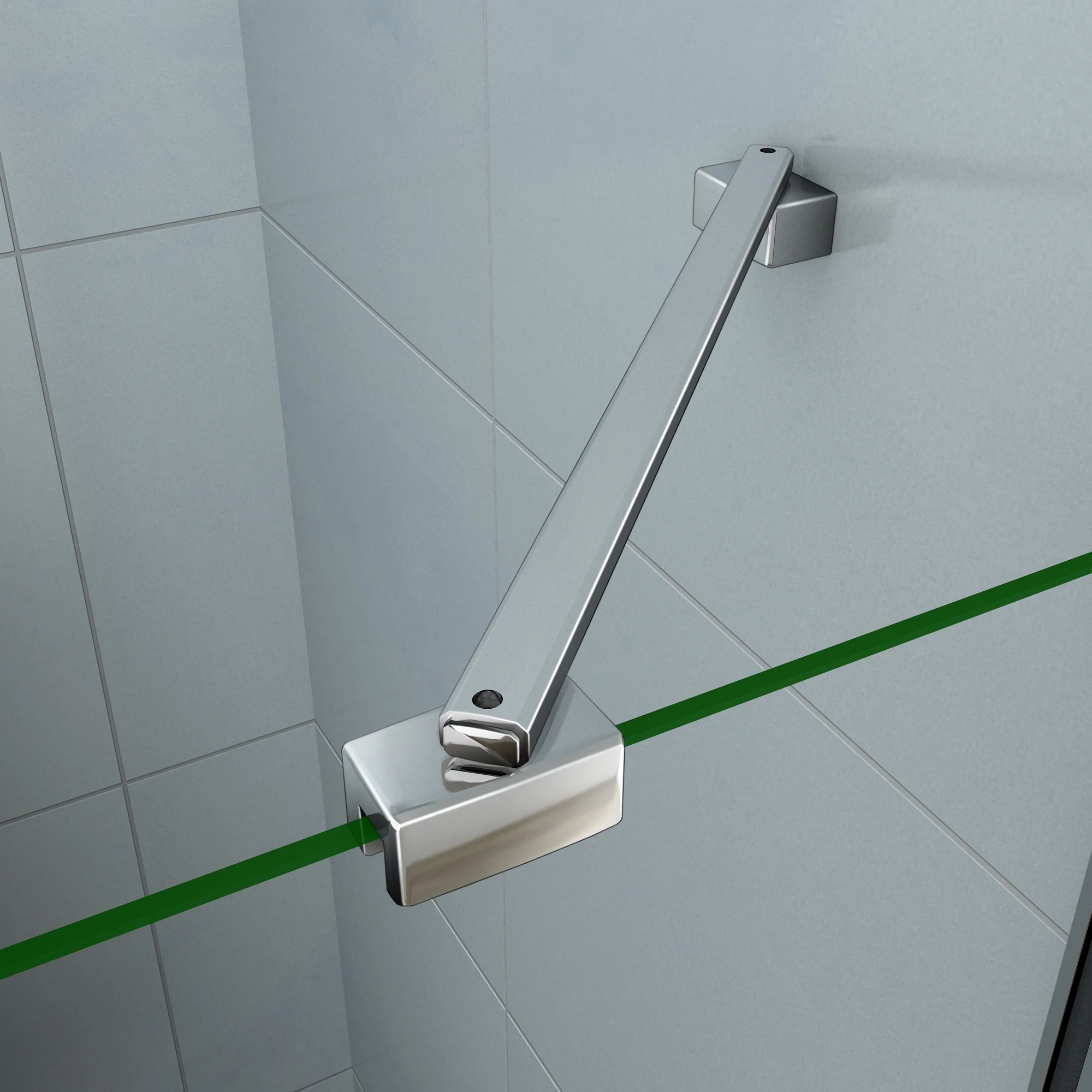 Aica 195cm Box Doccia Angolare Porta Battente Più Parete Fissa Vetro 6 mm Temperato Anticalcare Trasparente Telaio Cromo Lucido - Image 6
