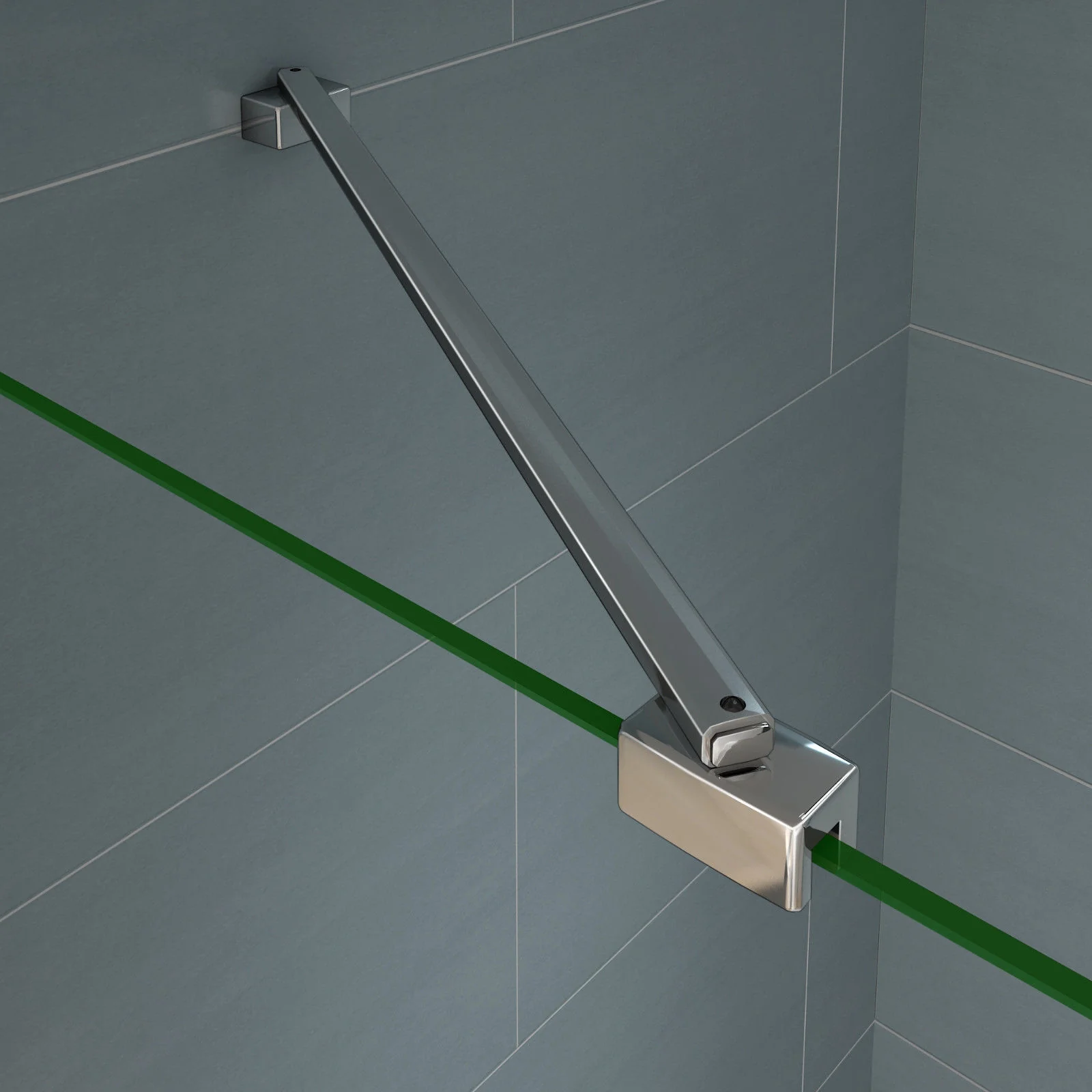 Aica 200 cm Parete Per Doccia Walk In Vetro Temperato Trasparente Anticalcare 8 mm Con Barra Stabilizzatrice da 45 cm misure varie - Image 6