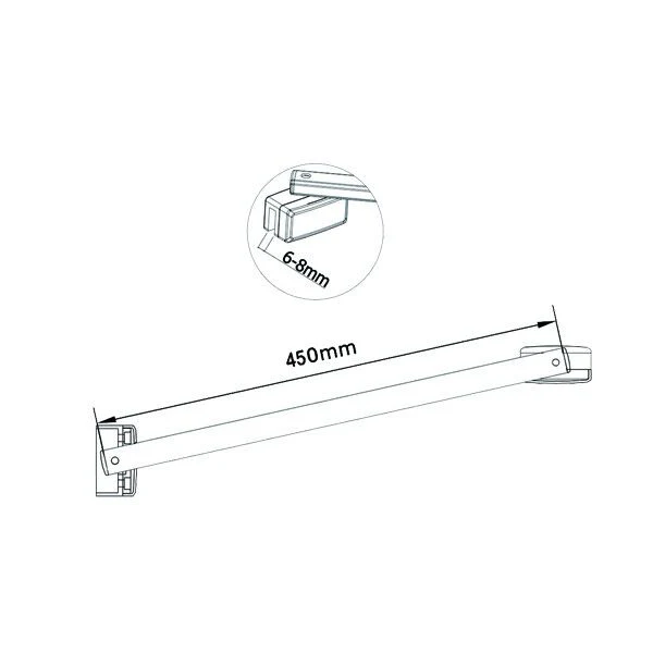 Aica 200 cm Parete Per Doccia Walk In Vetro Temperato Trasparente Anticalcare 8 mm Con Barra Stabilizzatrice da 45 cm misure varie - Image 7