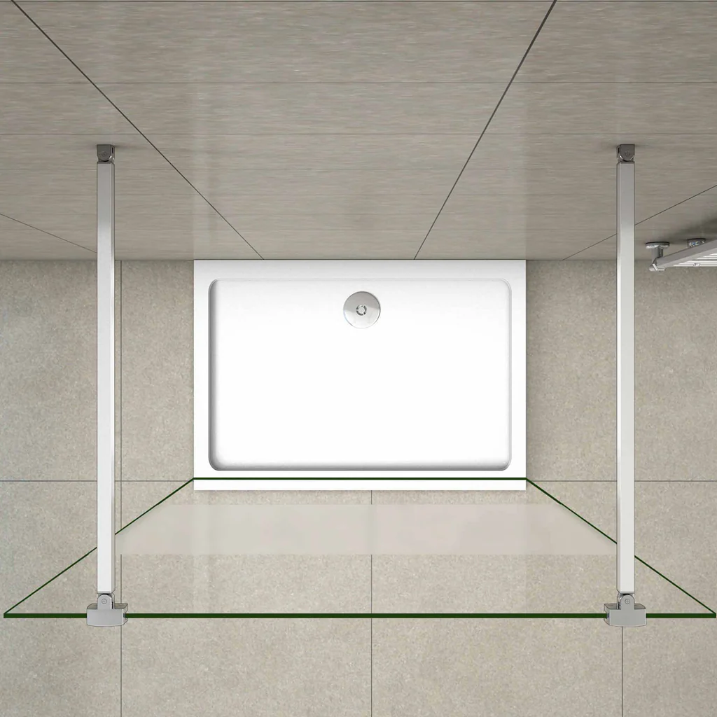 Aica 200 cm Walk In Parete Per Doccia in Vetro 8 mm Temperato Anti-frantumi Anticalcare Striscia Centrale Opaca con Doppia Barra Stabilizzatrice - Image 11