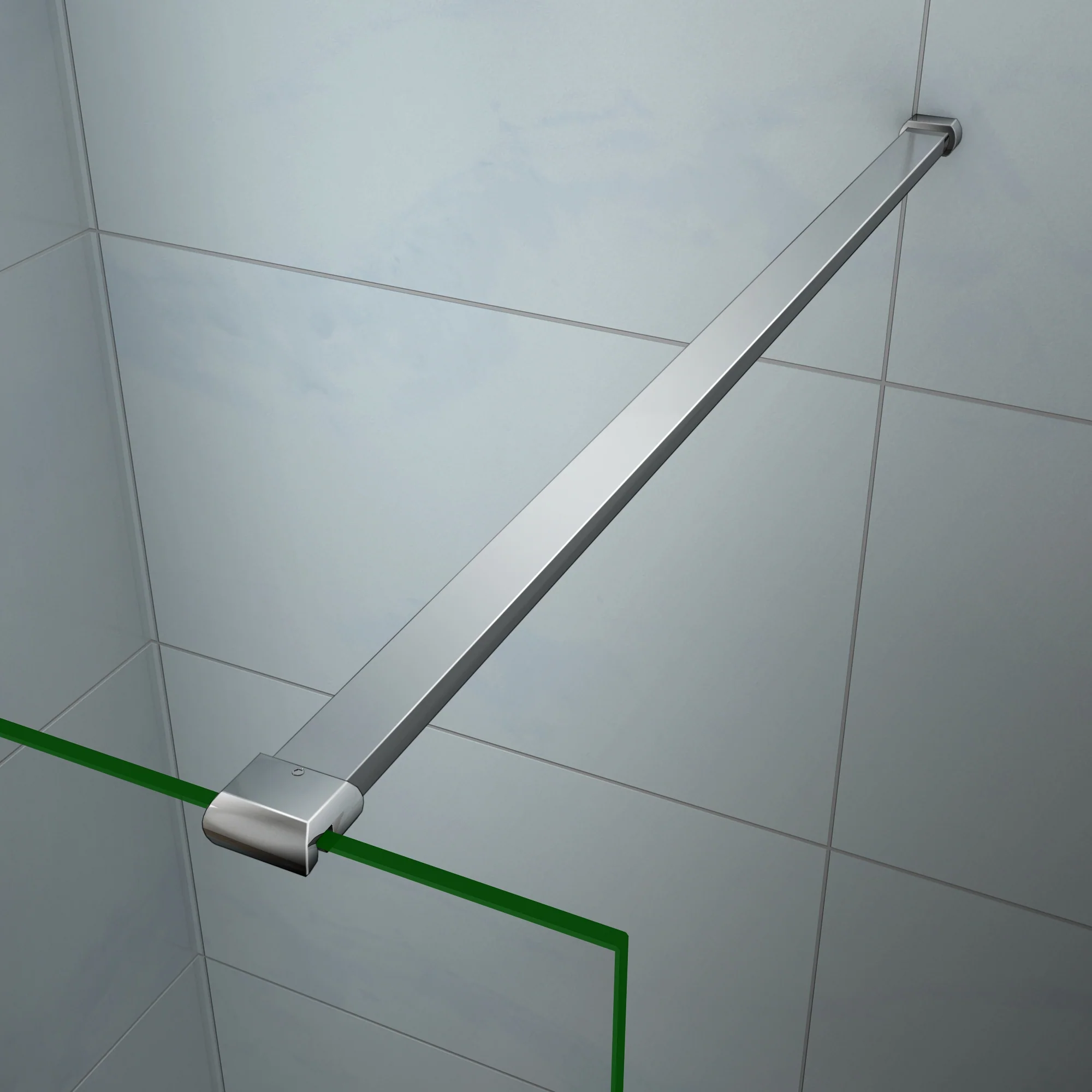 Aica 200cm Parete Per Doccia Walk In Vetro Temperato Trasparente Anticalcare 8mm Con Barra Stabilizzatrice Tagliabile da 90cm misure varie - Image 4