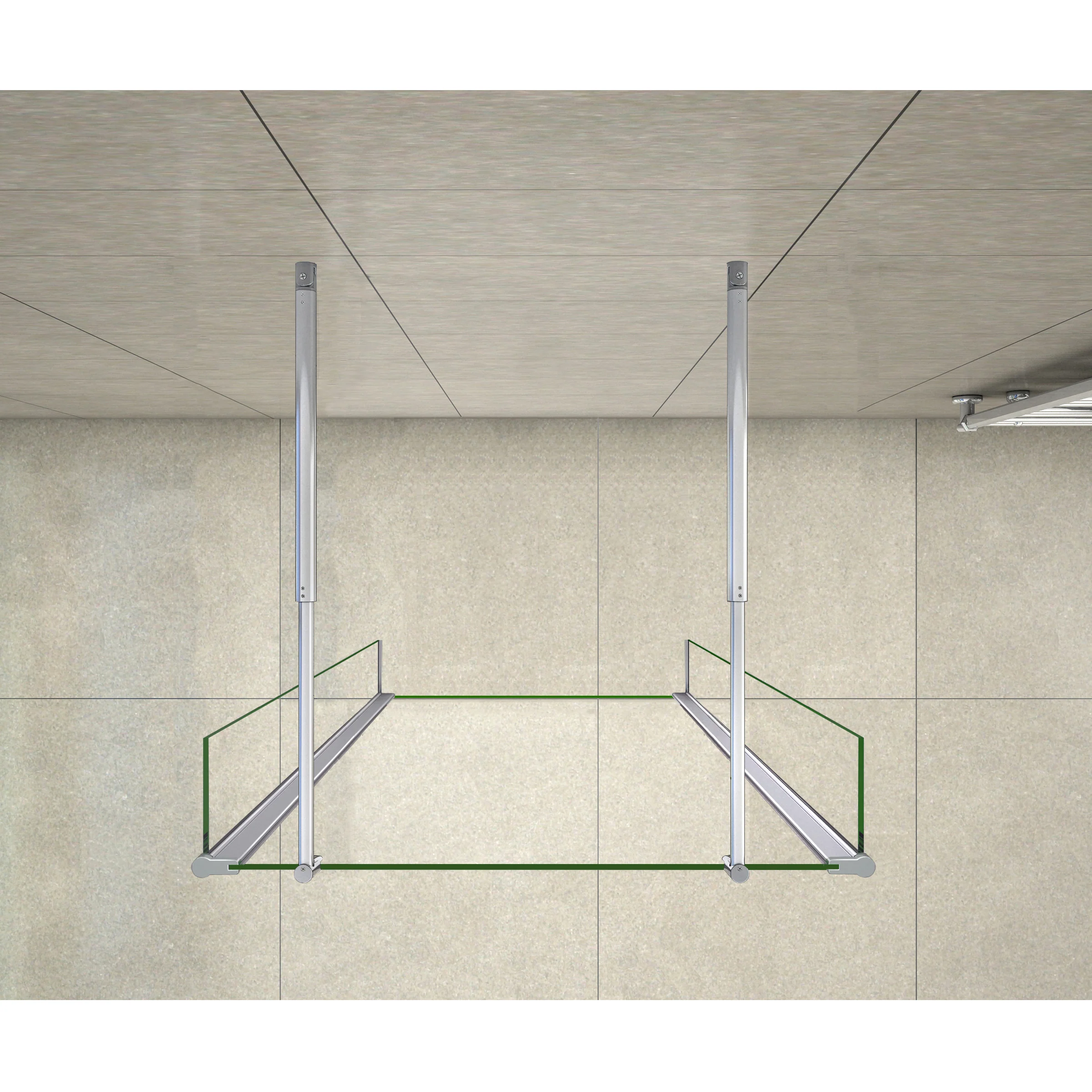 Aica Walk In Alta 200cm Parete Per Doccia Vetro Temperato Trasparente Anticalcare Doppia Paretina Mobile Da 40 cm e Doppia Barra Stabilizzatrice - Image 3