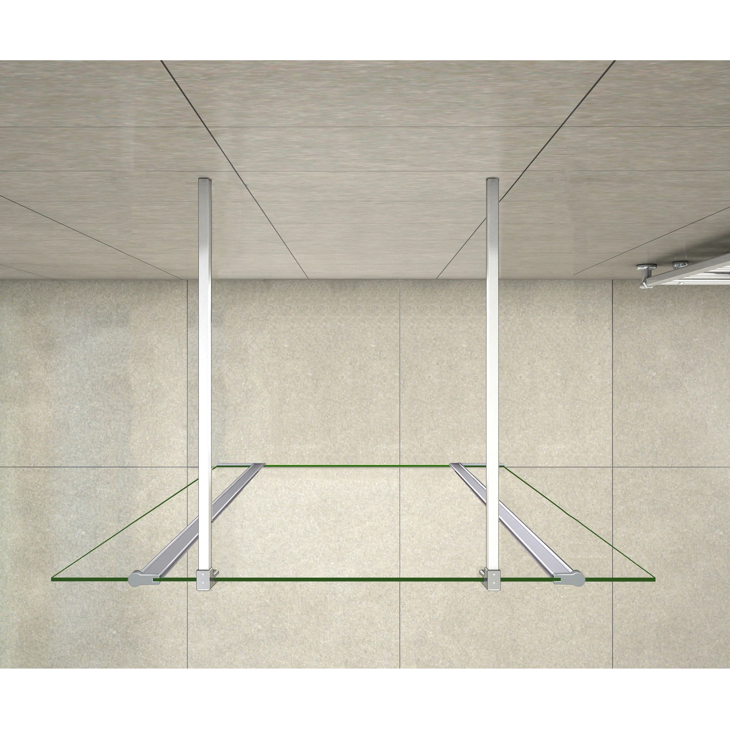 Aica Walk In Alta 200cm Parete Per Doccia Vetro Temperato Trasparente Anticalcare Doppia Paretina Mobile Da 40 cm e Doppia Barra Stabilizzatrice - Image 6