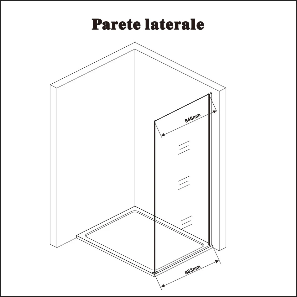 195 cm Box Doccia Angolare Porta Battente Più Parete Laterale Fissa Vetro 6mm Temperato Anticalcare Telaio e Barra Stabilizzatrice Cromato Lucido - Image 11
