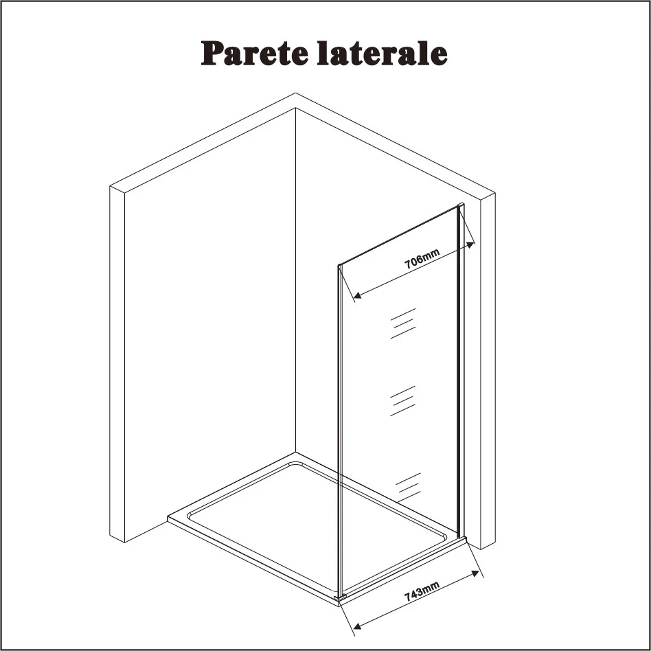 195 cm Box Doccia Angolare Porta Battente Più Parete Laterale Fissa Vetro 6mm Temperato Anticalcare Telaio e Barra Stabilizzatrice Cromato Lucido - Image 9