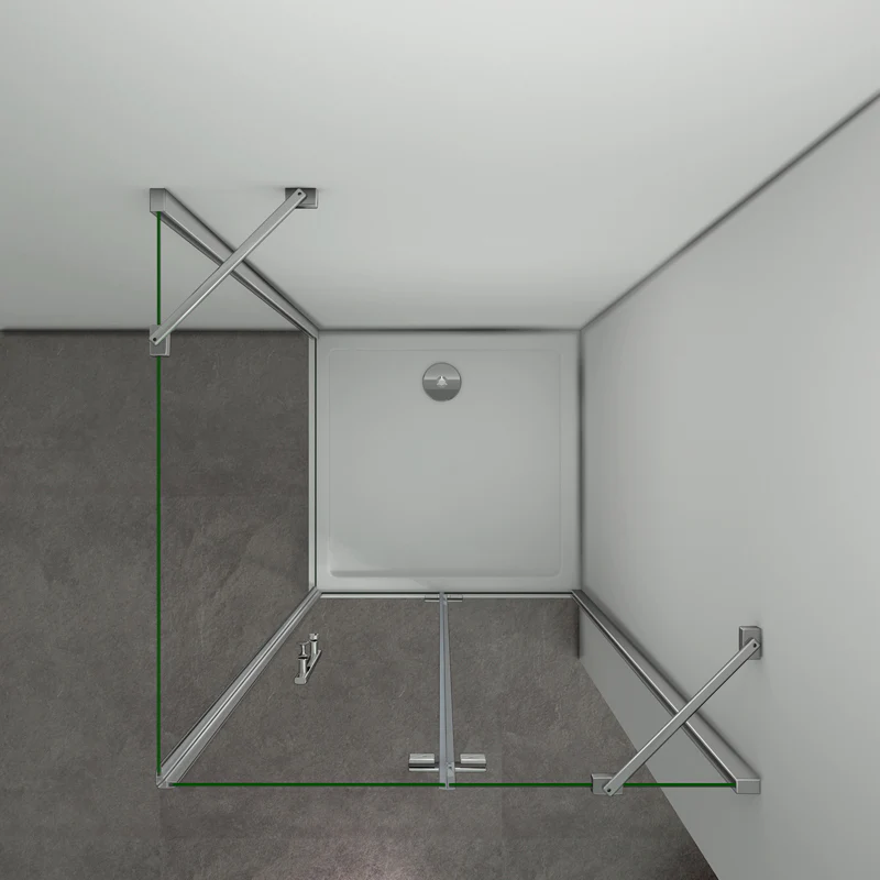 Aica 195 cm Box Doccia Angolare Porta Battente più Parete Fissa Vetro 6 mm Temperato Anticalcare Trasparente Telaio Cromo Lucido varie dimensioni - Image 5