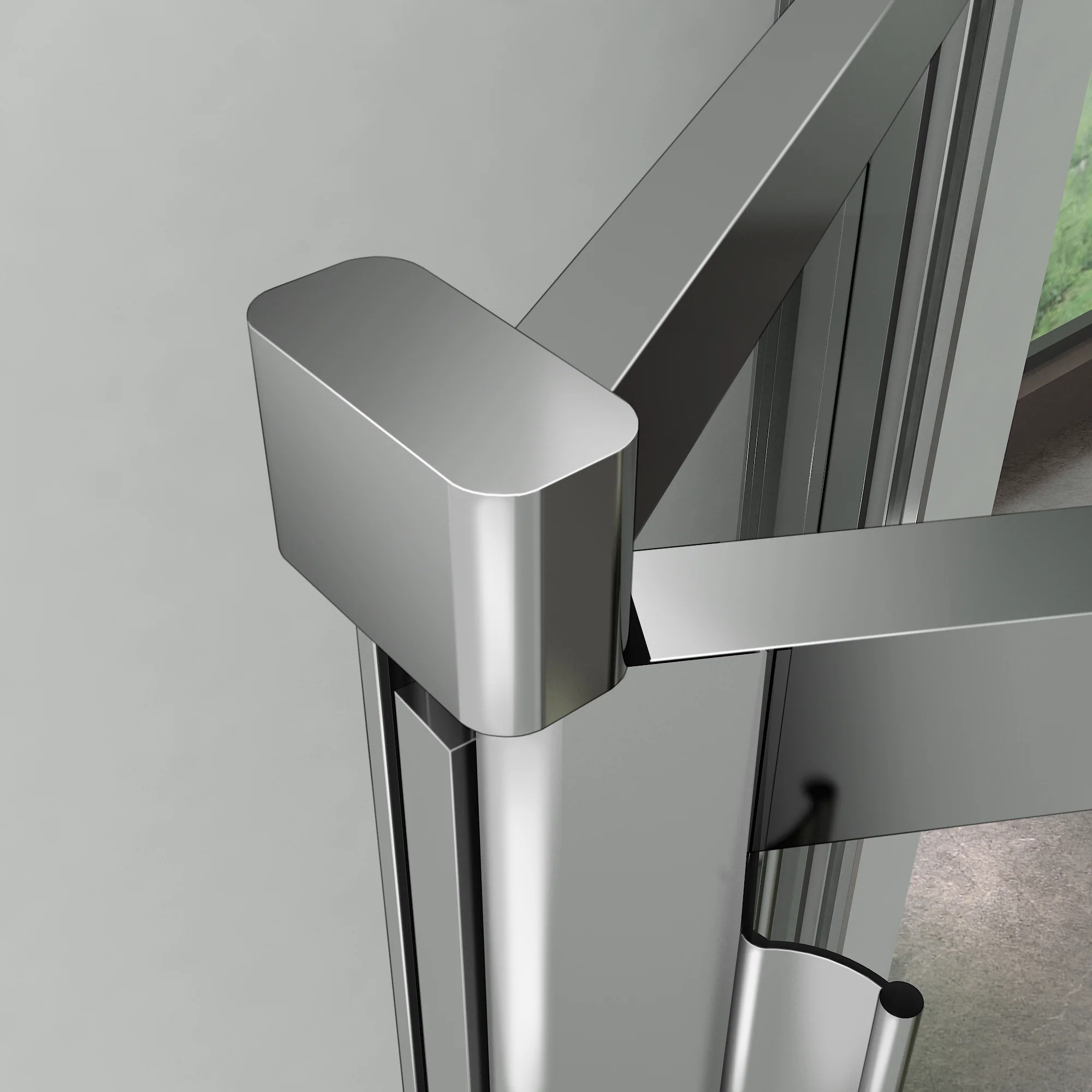 Aica 185 cm Box Docica Angolare Porta Scorrevole a Soffietto Vetro Temperato Trasparente Telaio Cromo Lucido varie dimensioni - Image 7