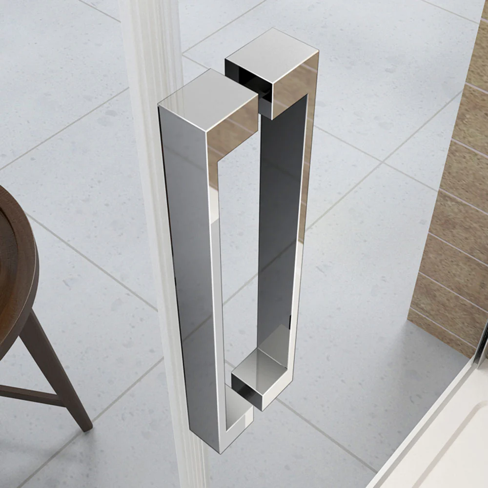 Aica 195cm Box Doccia Angolare Porta Scorrevole Vetro 8mm Temperato Anticalcare Trasparente Telaio Cromato Lucido varie dimensioni - Image 9