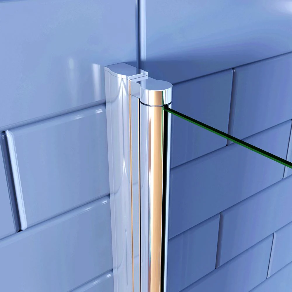 Aica Box Doccia Angolare Porta Battente 187/197cm con Parete Fissa Vetro Temperato Trasparente 6 mm Anticalcare Barra Stabilizzatrice 140cm - Image 6