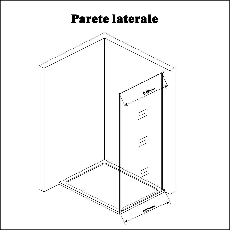 AICA Box Doccia Angolare Porta Battente 187/197cm con Parete Fissa Vetro Temperato Trasparente 6mm Anticalcare Barra Stabilizzatrice 90cm Cromo Lucido - Image 9