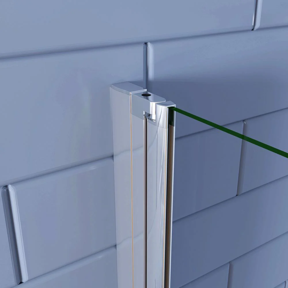 Aica Box Doccia Angolare Porta Battente con Parete Laterale e Barra Stabilizzatrice 140cm in Vetro Temperato 6mm Trasparente Anticalcare Cromo Lucido - Image 7