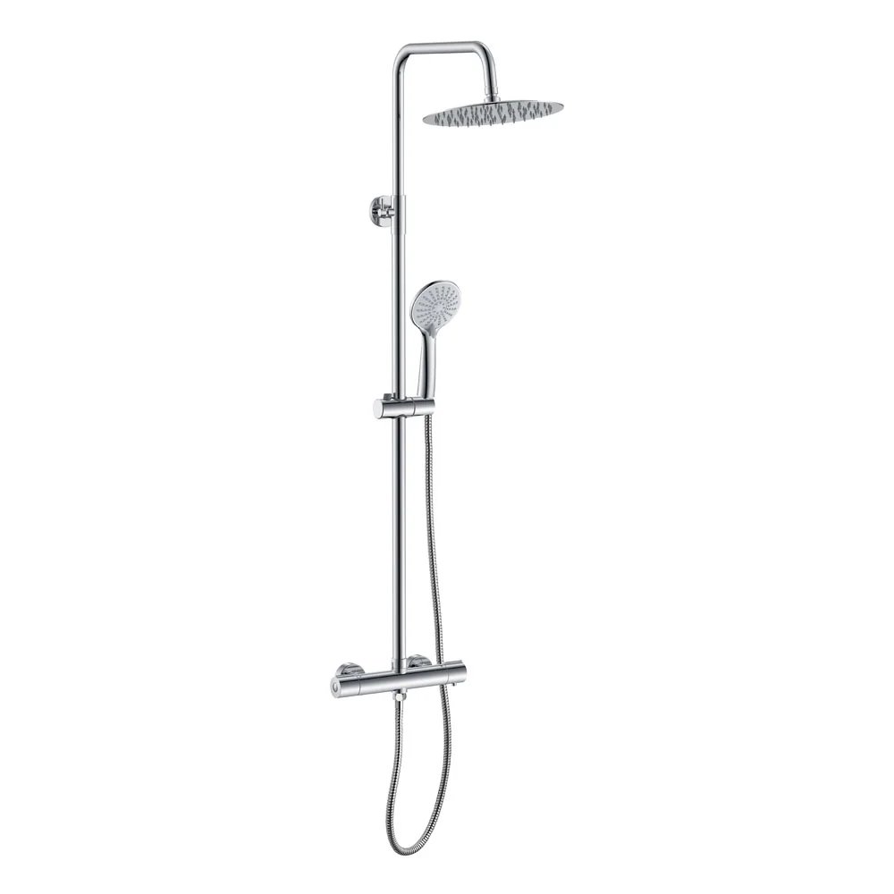AICA Colonna Doccia Rotondo con Miscelatore Termostatico per Doccia, Doccia Soffione Colonna e Soffione Doccia,Cromato - Image 2