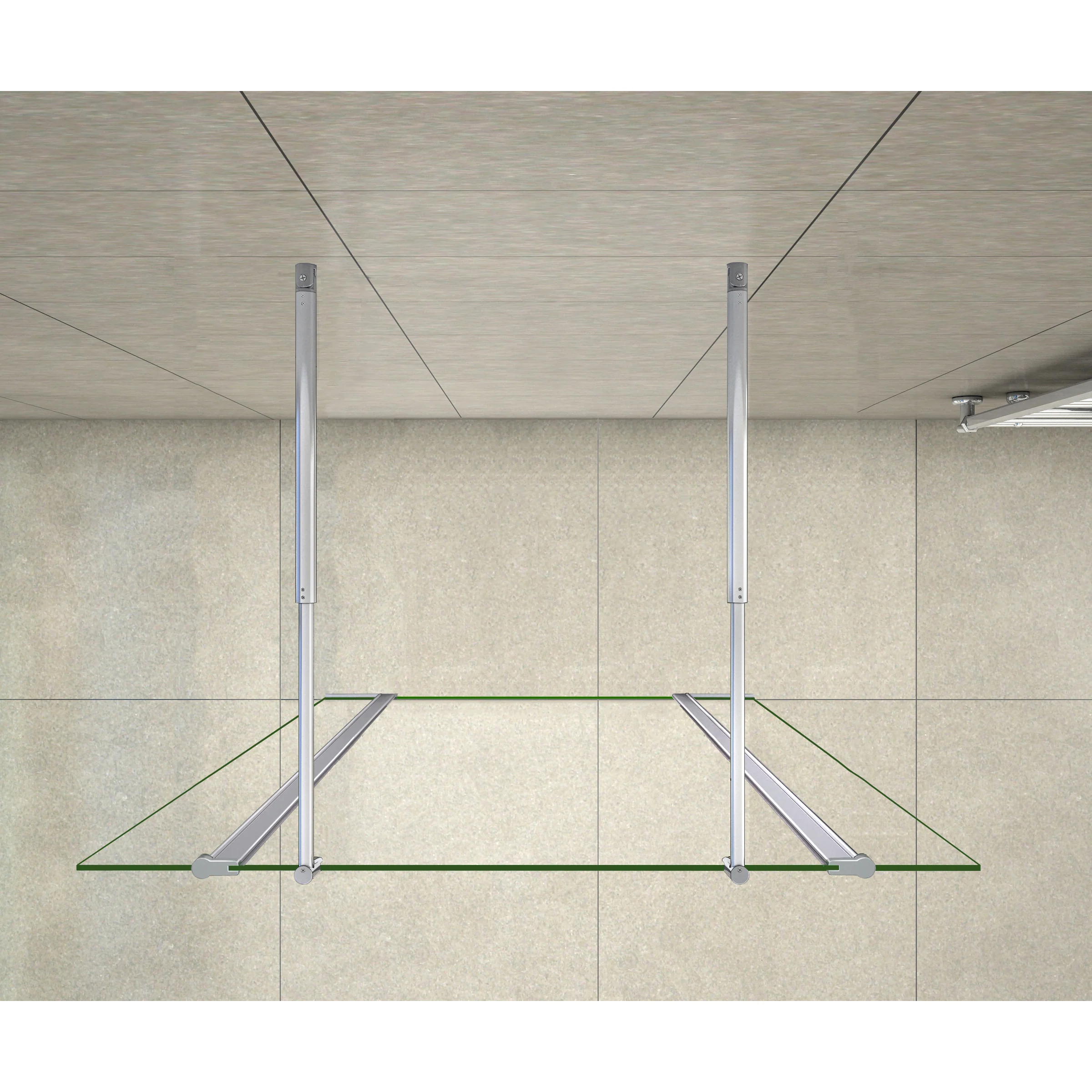 Aica 200cm Walk In Parete Per Doccia Vetro Trasparente Anticalcare Doppia Paretina Mobile Da 30 cm e Doppia Barra Stabilizzatrice - Image 3