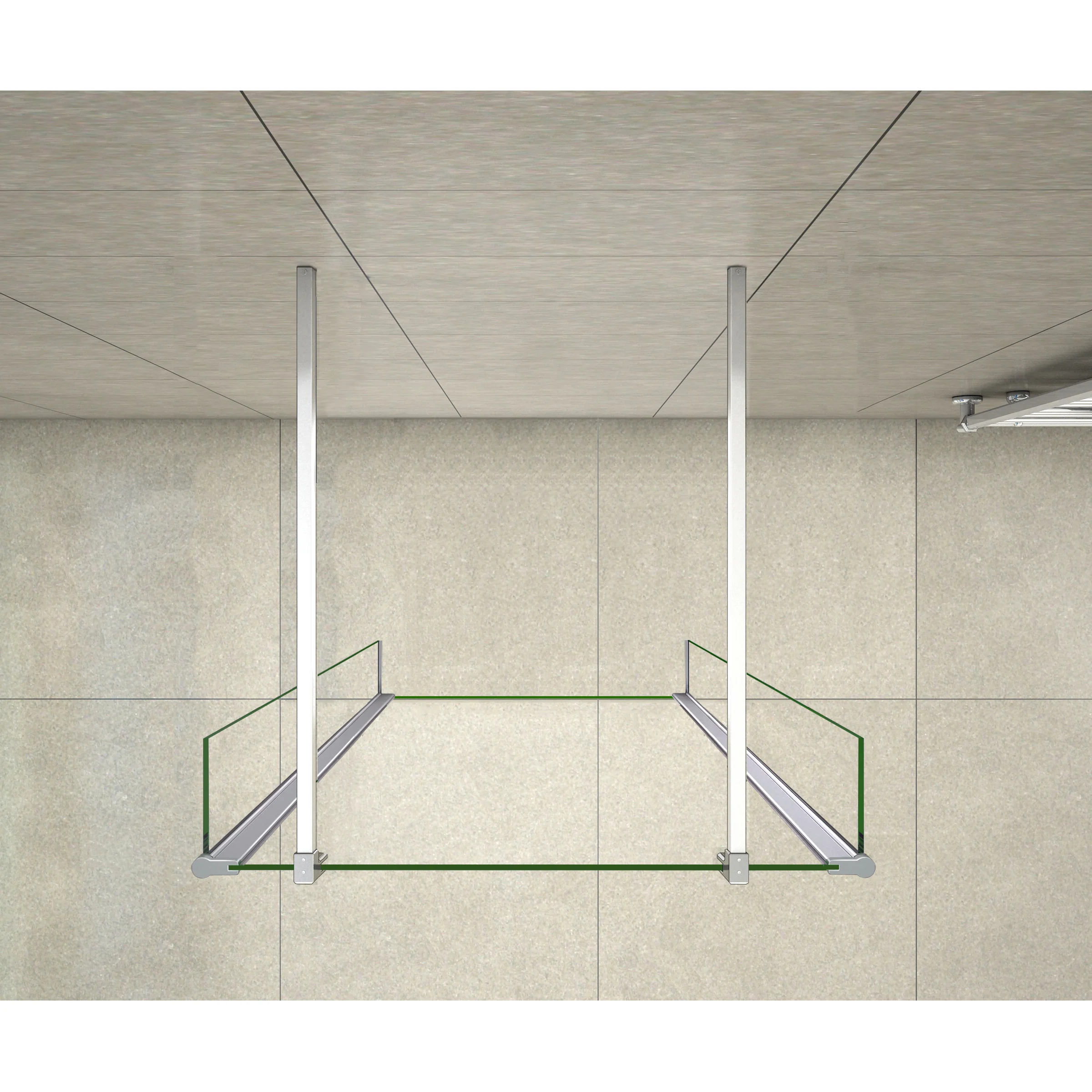 Aica 200cm Walk In Parete Per Doccia Vetro Trasparente Anticalcare Doppia Paretina Mobile Da 30 cm e Doppia Barra Stabilizzatrice - Image 5