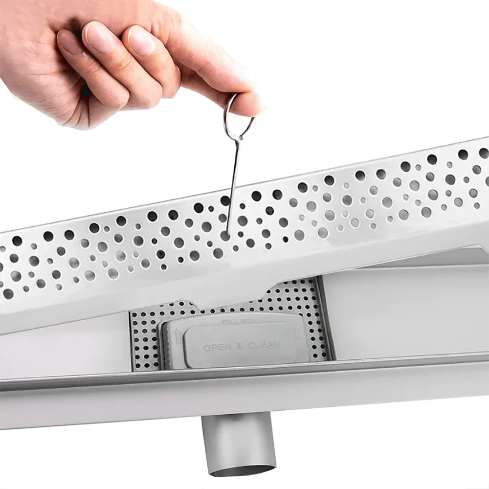 AICA ITALY Canaletta doccia canalina doccia per box doccia acciaio inox sifone antiodore bolle griglia - Image 3