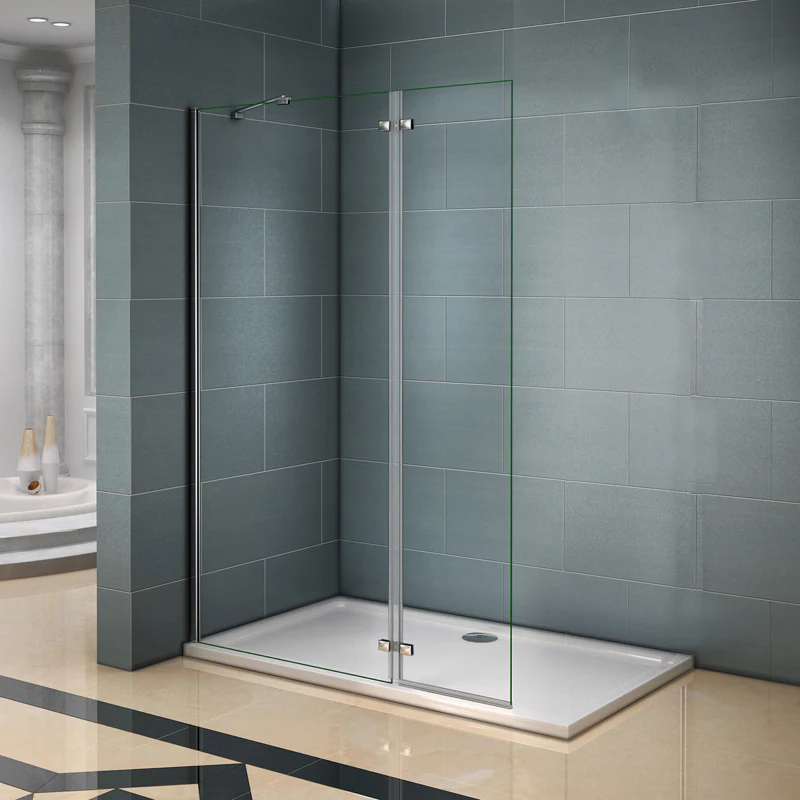 Box doccia walk-in Aica altezza 200 cm a parete in vetro temperato trasparente anticalcare removibile con barra stabilizzatrice da 45 cm o senza barra di supporto - Image 3
