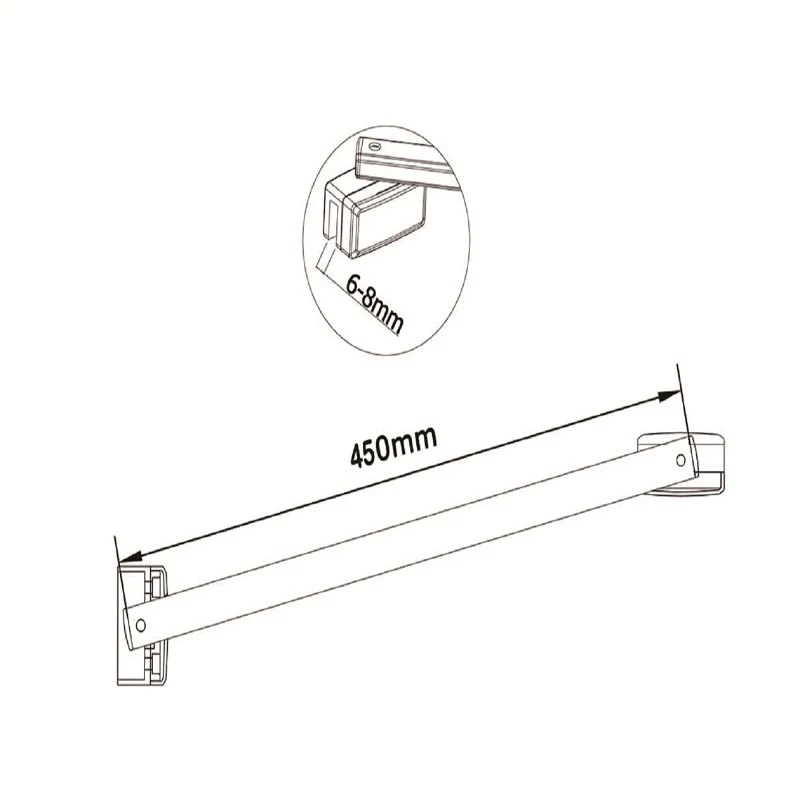 Box doccia walk-in Aica altezza 200 cm a parete in vetro temperato trasparente anticalcare removibile con barra stabilizzatrice da 45 cm o senza barra di supporto - Image 9