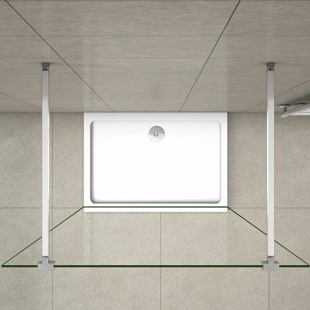 Aica 200 cm Parete Per Doccia Walk In Vetro 8mm Temperato Trasparente Anticalcare con Doppia Barra Stabilizzatrice - Image 11