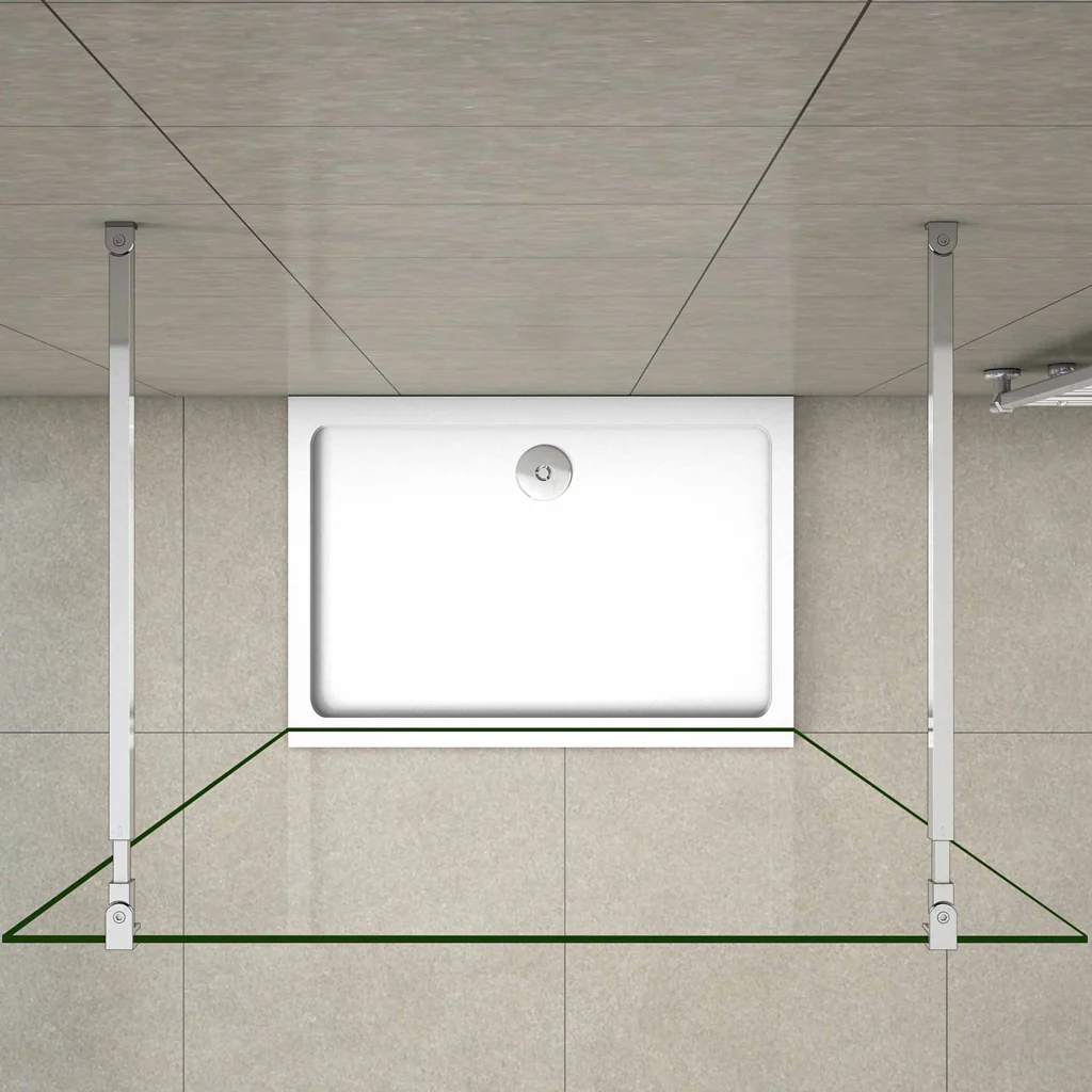 Aica 200 cm Parete Per Doccia Walk In Vetro 8mm Temperato Trasparente Anticalcare con Doppia Barra Stabilizzatrice - Image 3