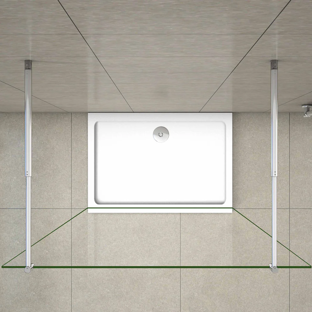 Aica 200 cm Parete Per Doccia Walk In Vetro 8mm Temperato Trasparente Anticalcare con Doppia Barra Stabilizzatrice - Image 7