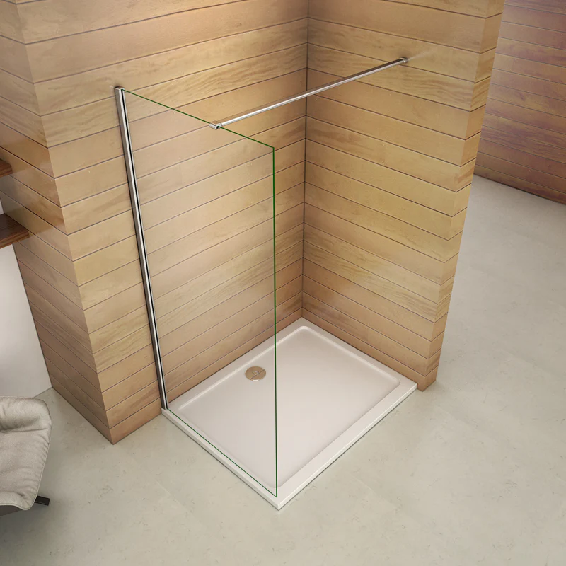 Aica Box Doccia Parete Doccia Walk In Alta 195cm Vetro Temperato Trasparente Anticalcare 6mm Easyclean Con Barra Stabilizzatrice - Image 13