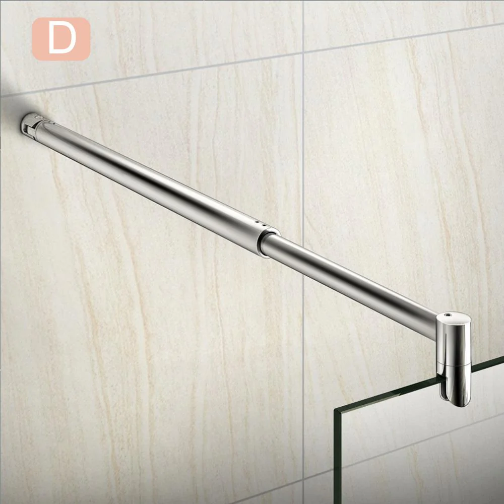 Aica Box Doccia Parete Doccia Walk In Alta 195cm Vetro Temperato Trasparente Anticalcare 6mm Easyclean Con Barra Stabilizzatrice - Image 6