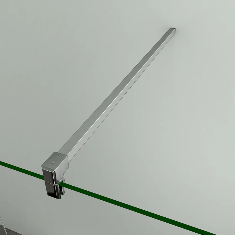 Aica 200cm Parete Per Doccia Walk In Vetro Temperato Trasparente Anticalcare 10mm Con Barra Stabilizzatrice Dimensioni Multiple - Image 9