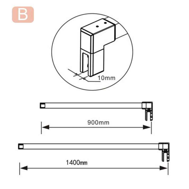Aica Box Doccia Walk In Parete Fissa Con Barra Stabilizzatrice Vetro 8mm Temperato Trasparente Anticalcare - Image 10